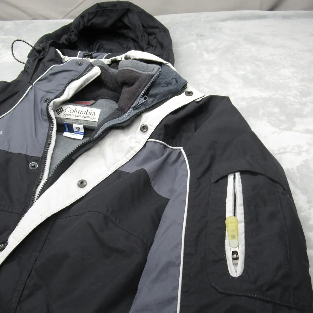 Columbia Jacket Mens XL Black Interchange Vertex Removable Liner Waterproof 3in1